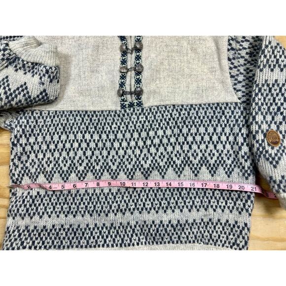Vintage Score Norway Wool Sweateri Scandinavia Pullover Pewter Clasps Men M/L - Picture 6 of 8
